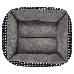 Vibrant Life Small Cuddler Pet Bed, Black and White Diamonds, 19" x 15"